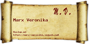 Marx Veronika névjegykártya